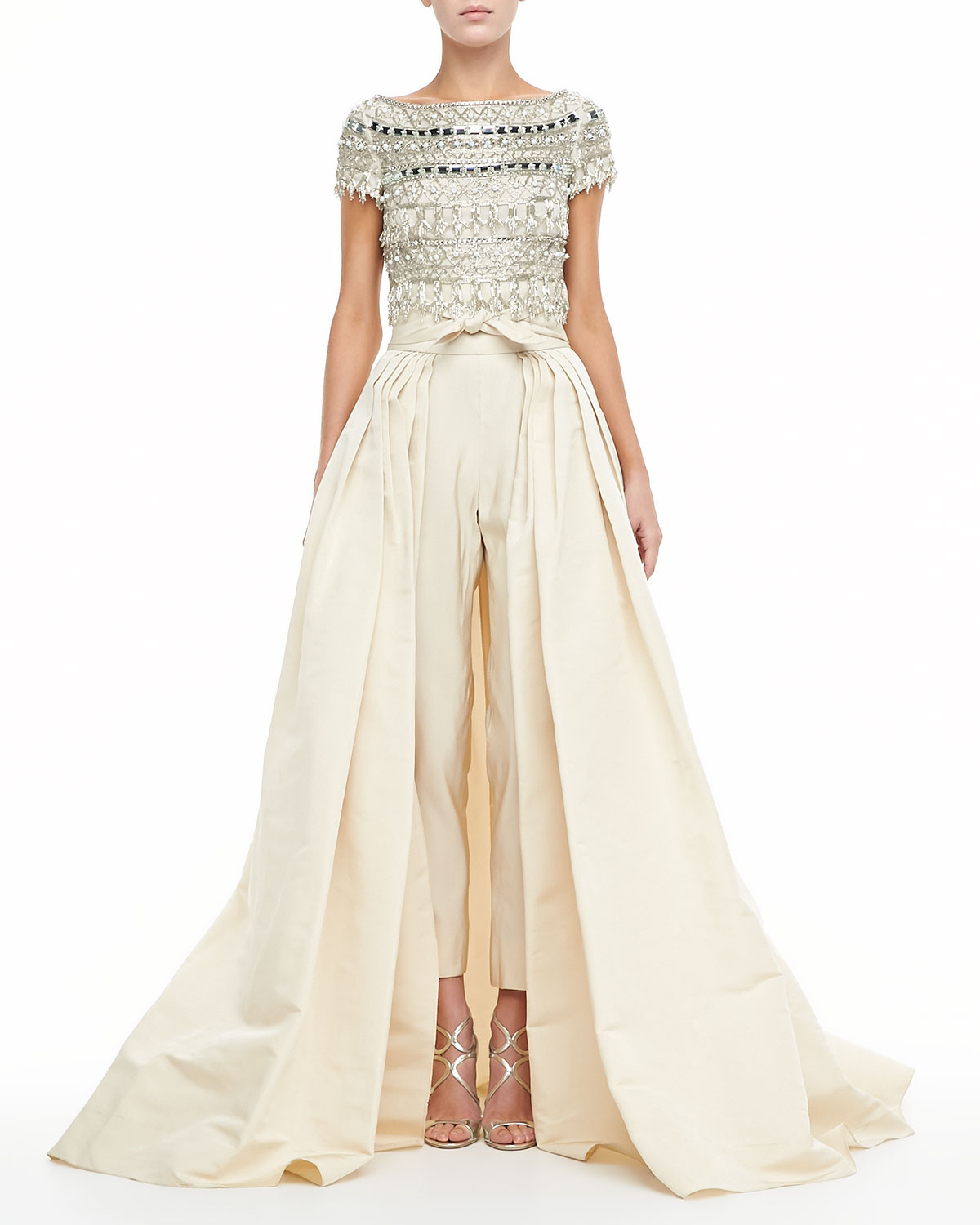 Lyst - Naeem Khan Ball Skirt with Pants in Metallic