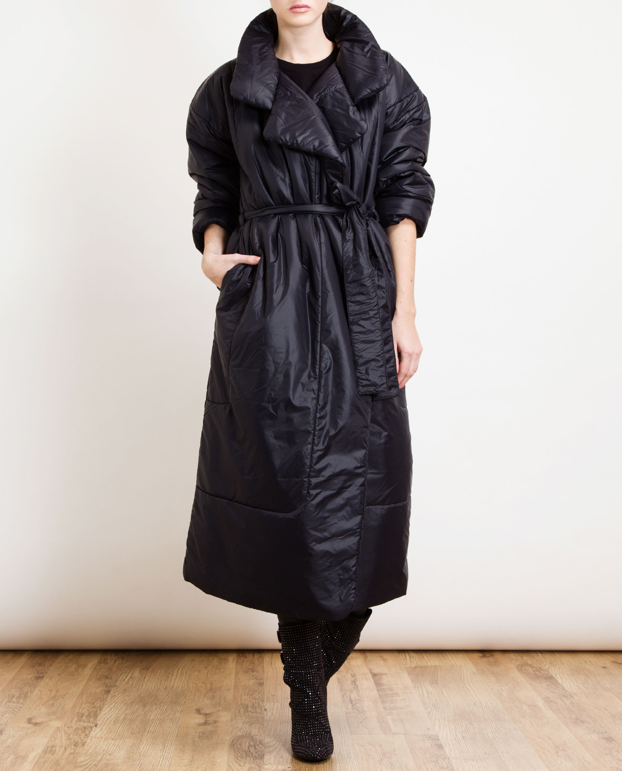 Lyst - Norma Kamali Reversible Sleeping Bag Long Coat in Black