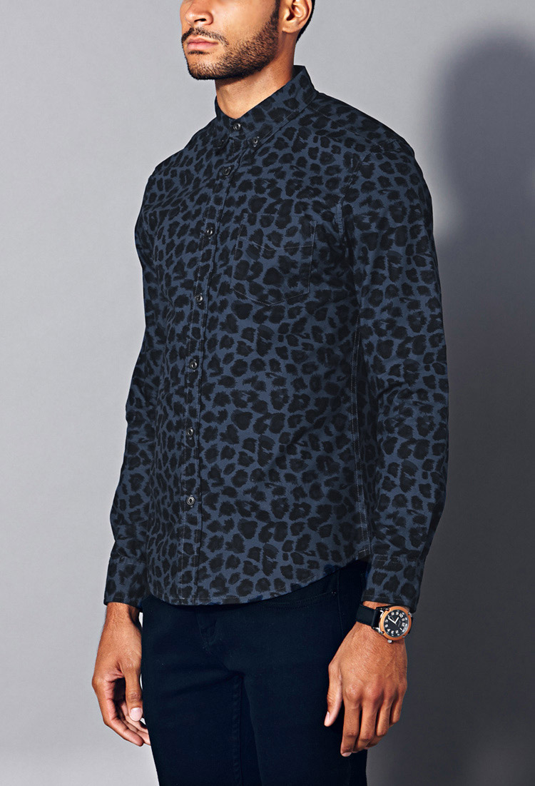 Leopard Print Dress Shirt For Mens Nils Stucki Kieferorthopäde