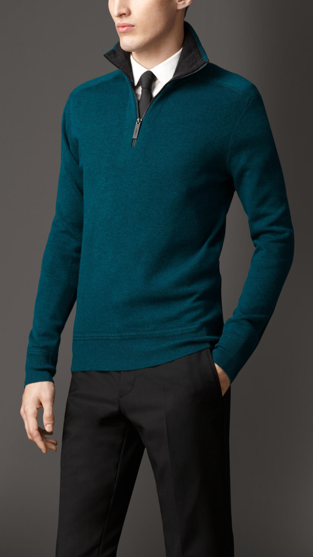 Lyst - Burberry Doublefaced Cashmere Sweater in Green for Men
