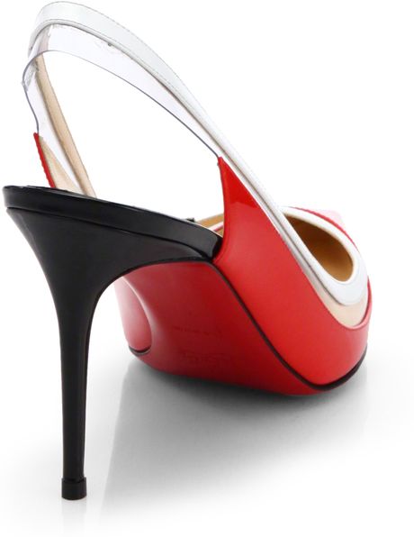 Christian Louboutin Paulina Patent Leather Plastic Slingback Pumps in ...