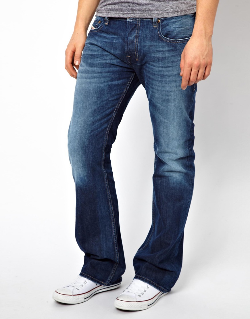 Diesel Jeans Zatiny Bootcut 8xr Mid Wash in Blue for Men | Lyst