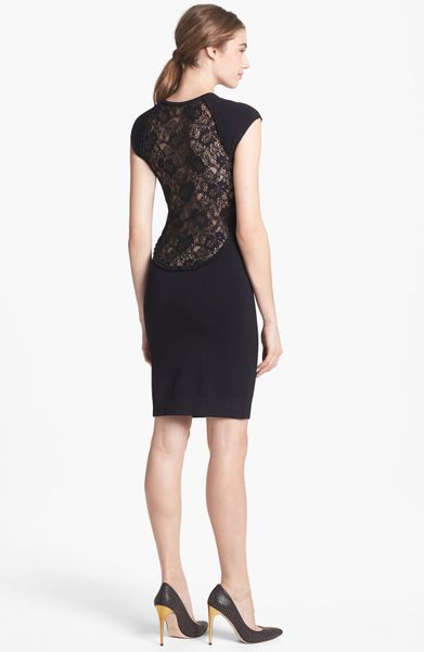 French Connection Dani Lace Back Sheath Dress in Black | Lyst