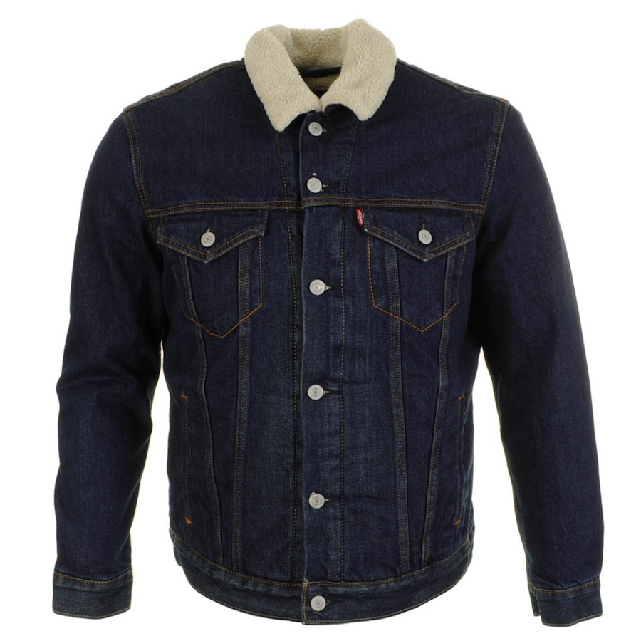 Levi's Sherpa Trucker Jacket in Blue for Men (Navy) | Lyst