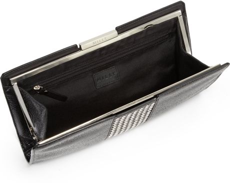 Milly Studded Frame Clutch in Black | Lyst