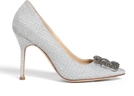 manolo blahnik shoes silver