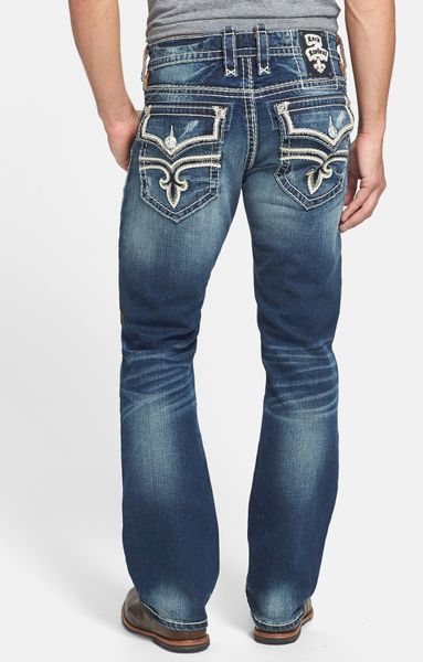 Rock Revival Eldon T4 Straight Leg Jeans in Blue for Men (Dark Blue) | Lyst
