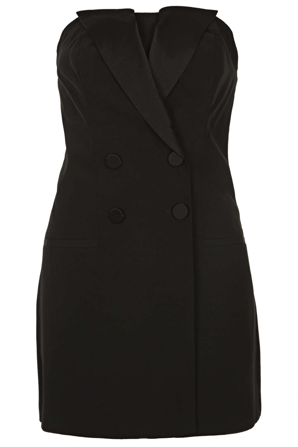 Lyst - Topshop Tuxedo Sleeveless Playsuit in Black