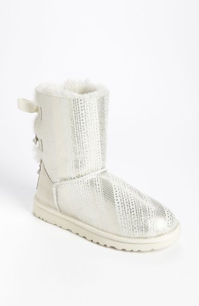 Ugg 'Bailey Bow Bling' Boot in White | Lyst