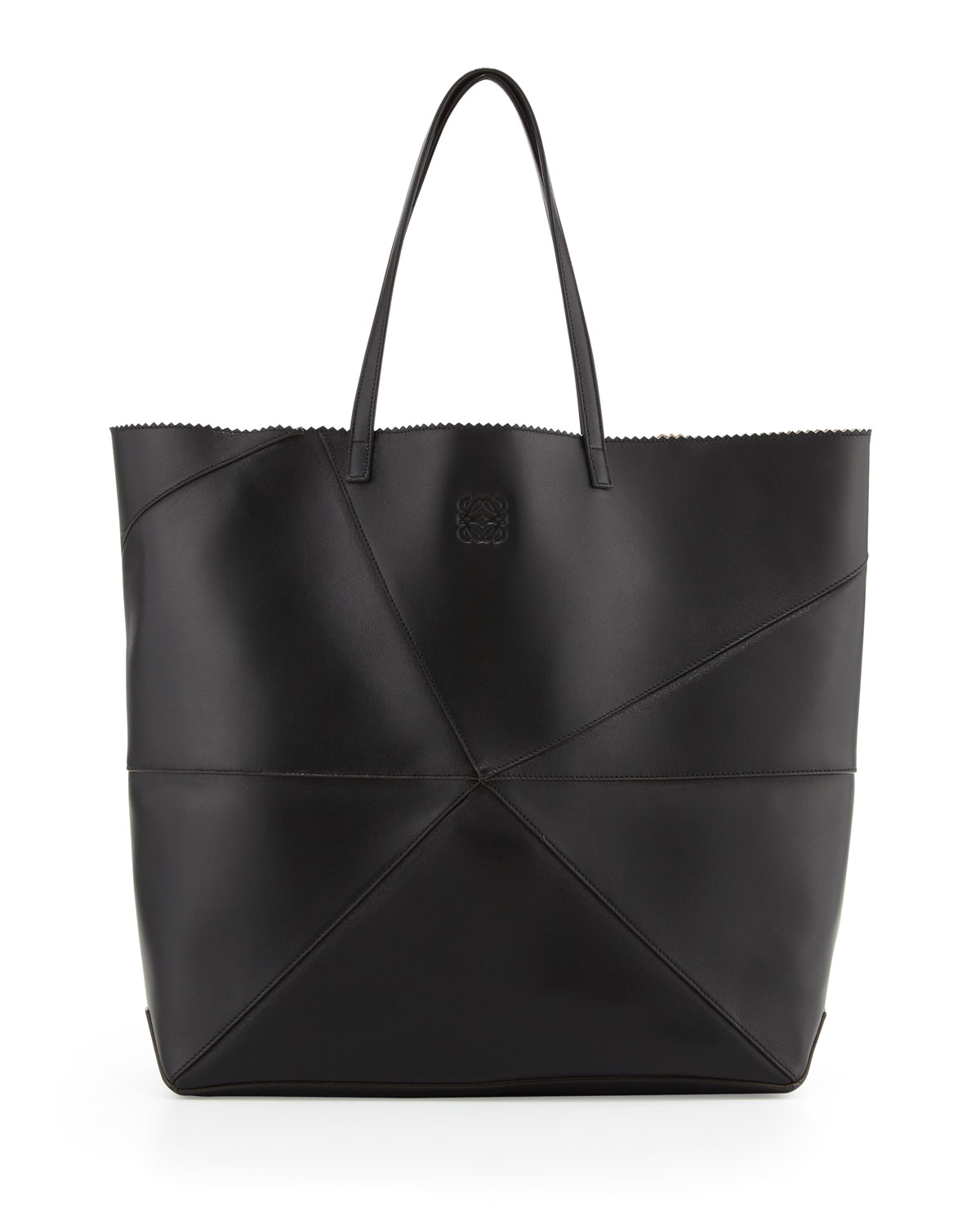 Loewe Lia Origami Leather Tote Bag in Black | Lyst