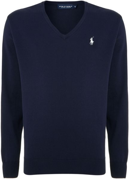 Ralph Lauren Golf Pima Cotton V Neck Jumper in Blue for Men (Navy) | Lyst