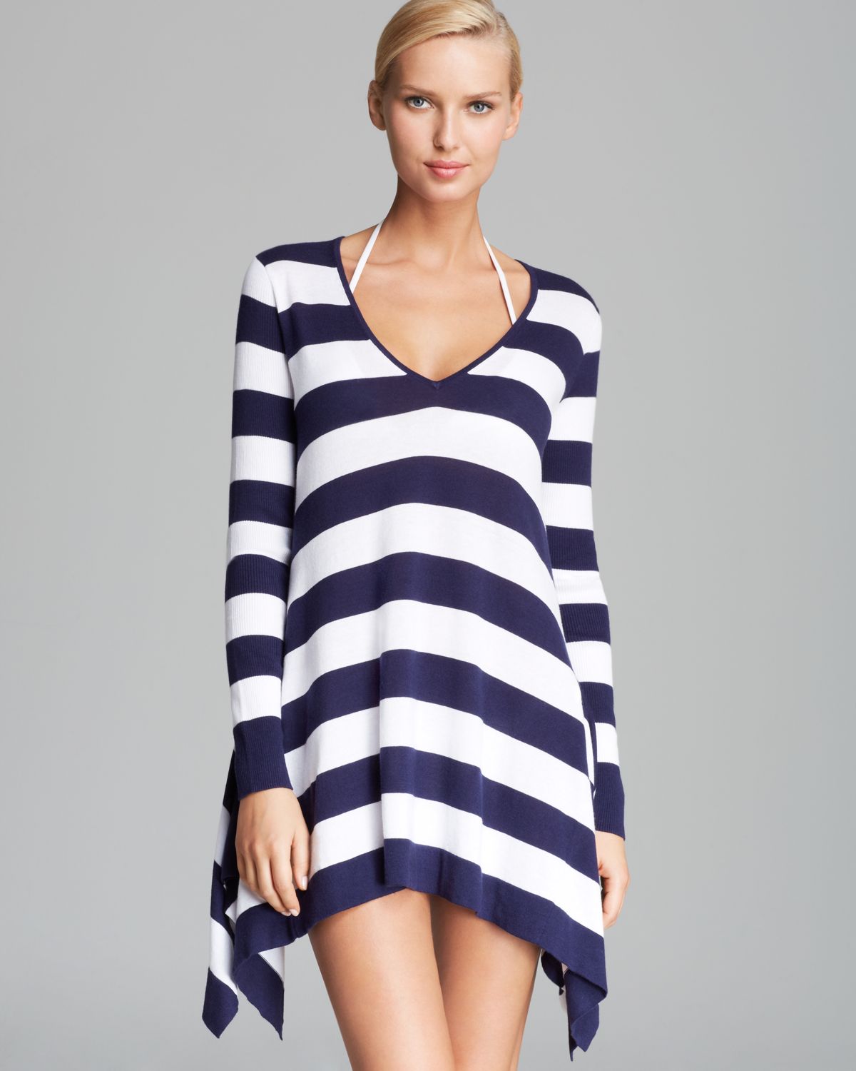 Lyst Tommy Bahama High Low Beach Cover Up Sweater In Blue Gallery
