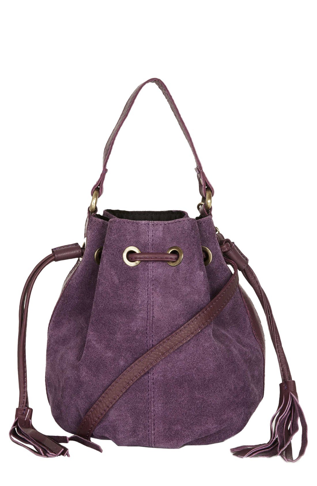 Topshop Small Suede Crossbody Bag in Purple | Lyst