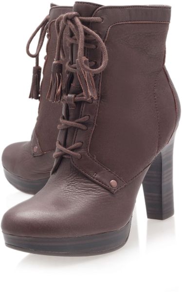 Ugg Shezbie High Heel Ankle Boots in Brown | Lyst