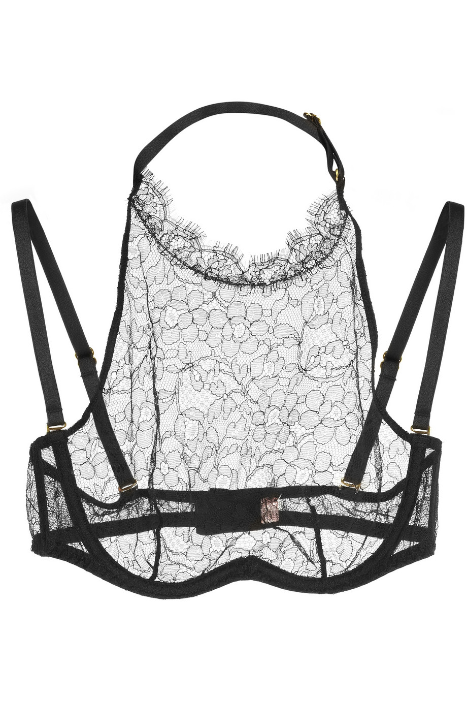 Lyst - Agent Provocateur Anoushka Halterneck Lace Underwired Bra in Black