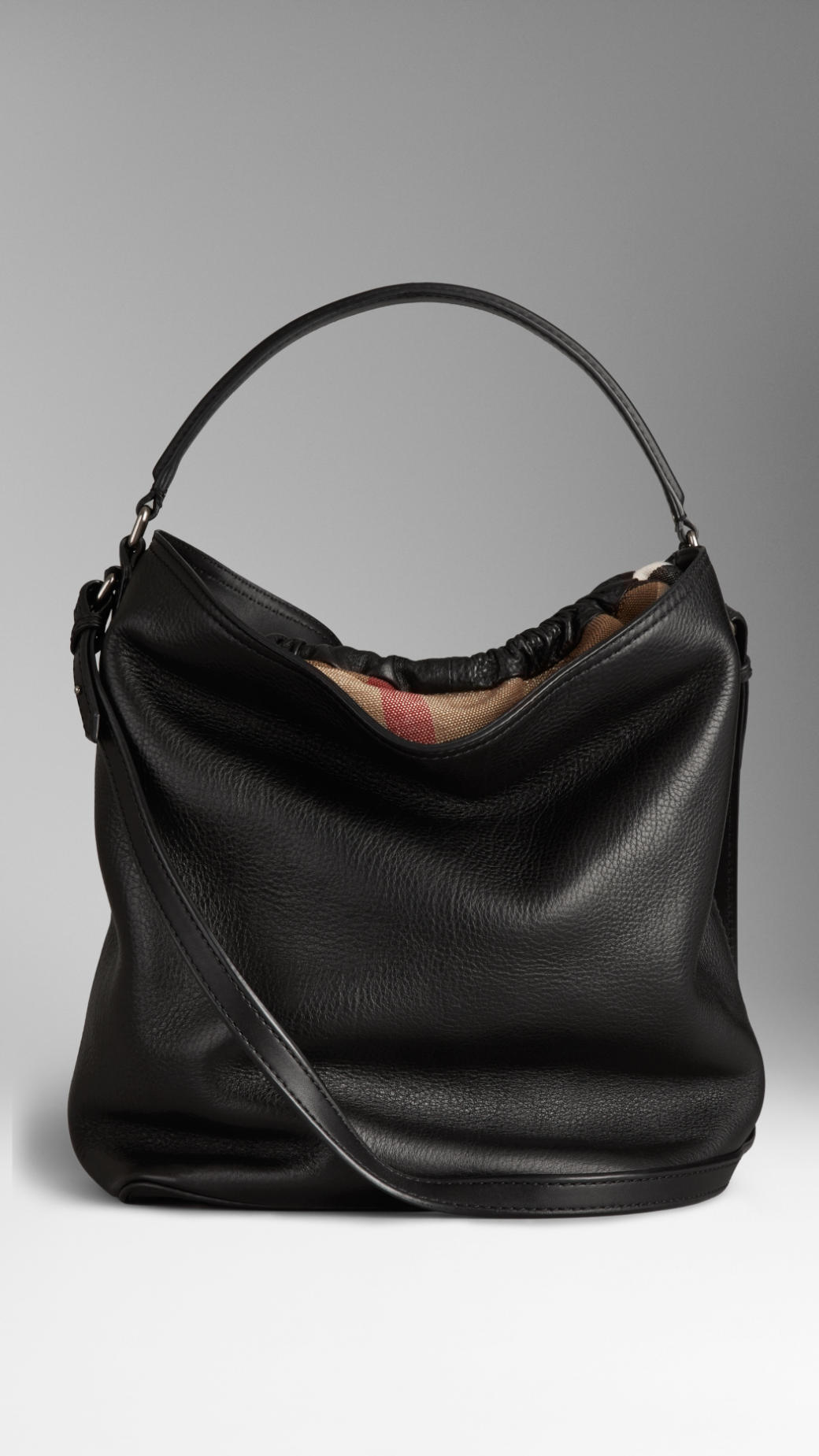 Burberry The Medium Ashby Leather Hobo Bag in Black - Lyst
