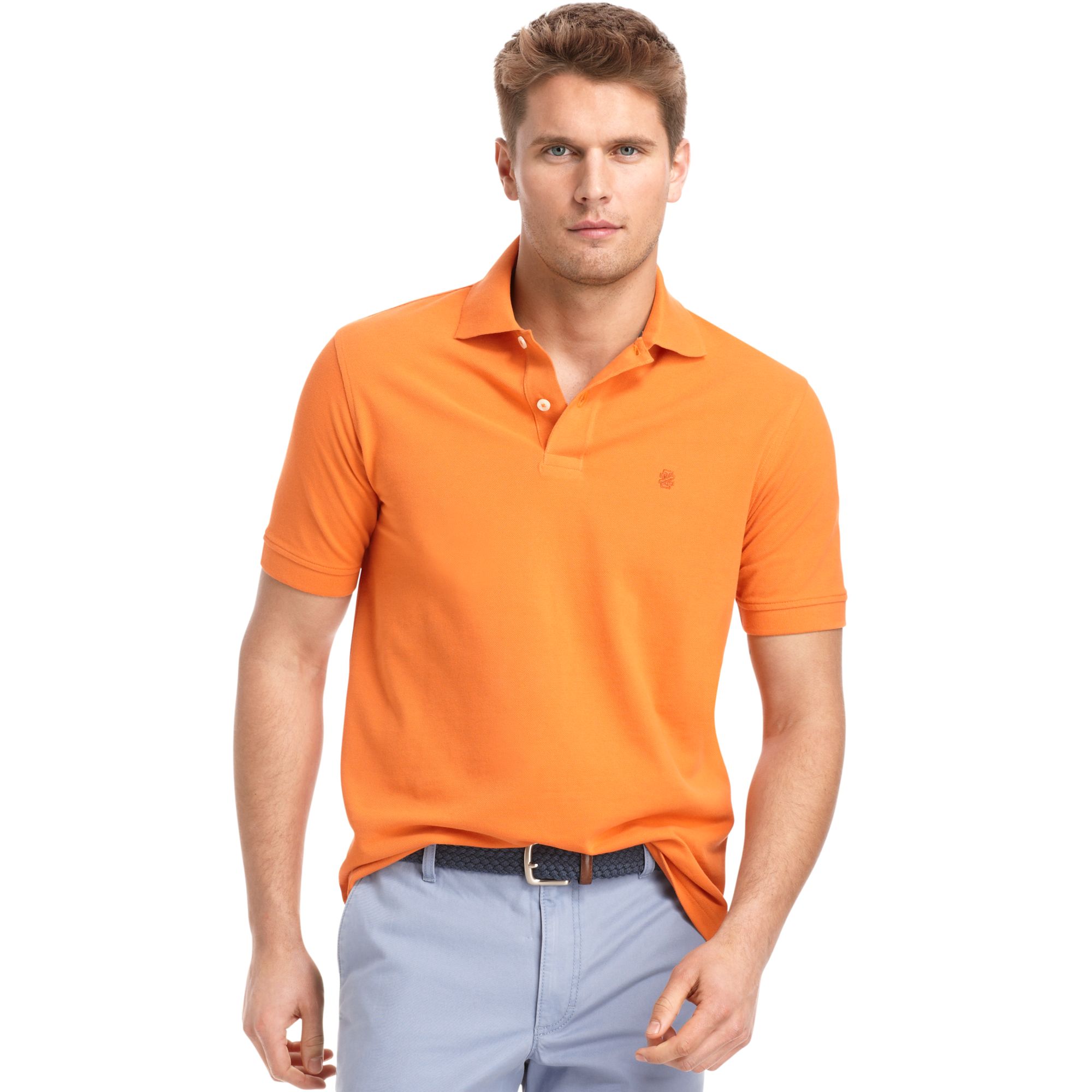 Lyst - Izod Shirt Premium Pique Polo Shirt in Orange for Men