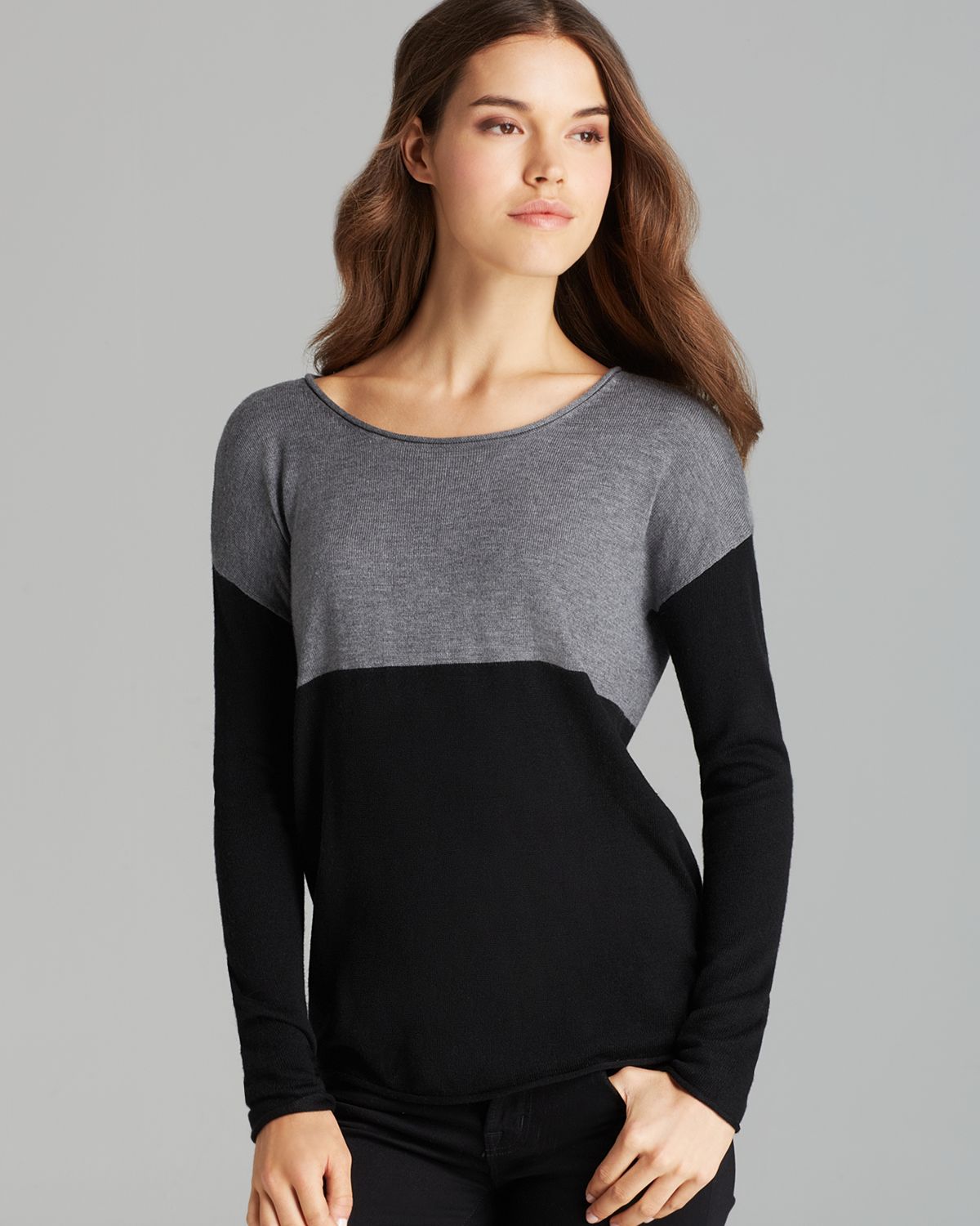 Lyst - Splendid Sweater Color Block in Gray