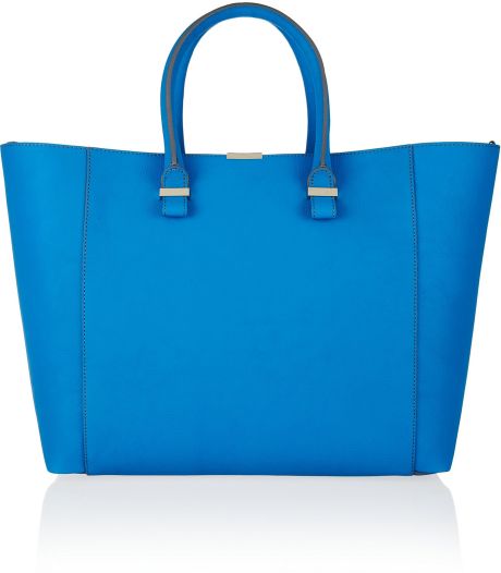 Victoria Beckham Liberty Leather Tote in Blue | Lyst