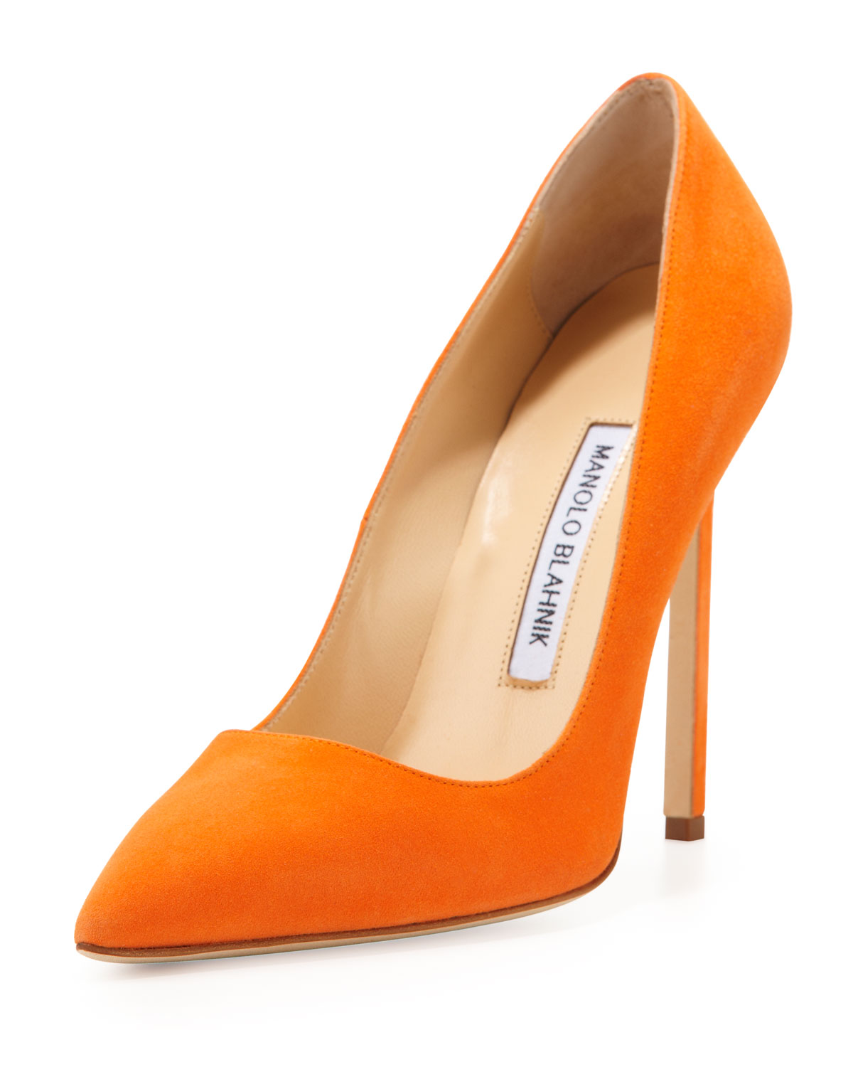 Manolo Blahnik Bb Suede 115mm Pump Orange Made To Order in Orange | Lyst