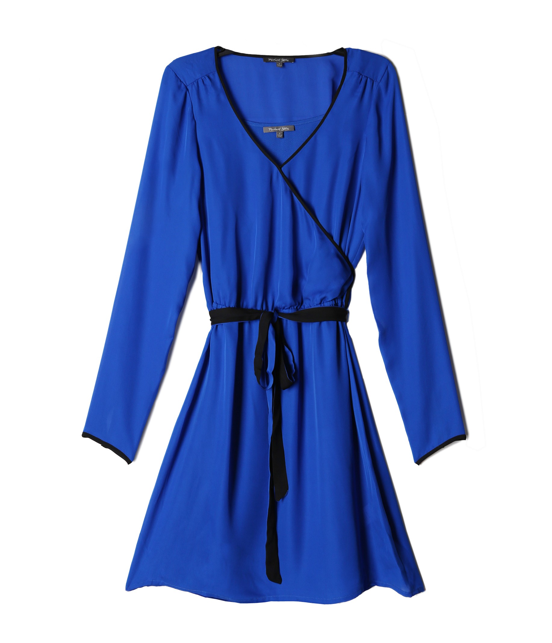 Michael Stars Long Sleeve Wrap Dress in Blue (COBALT) | Lyst