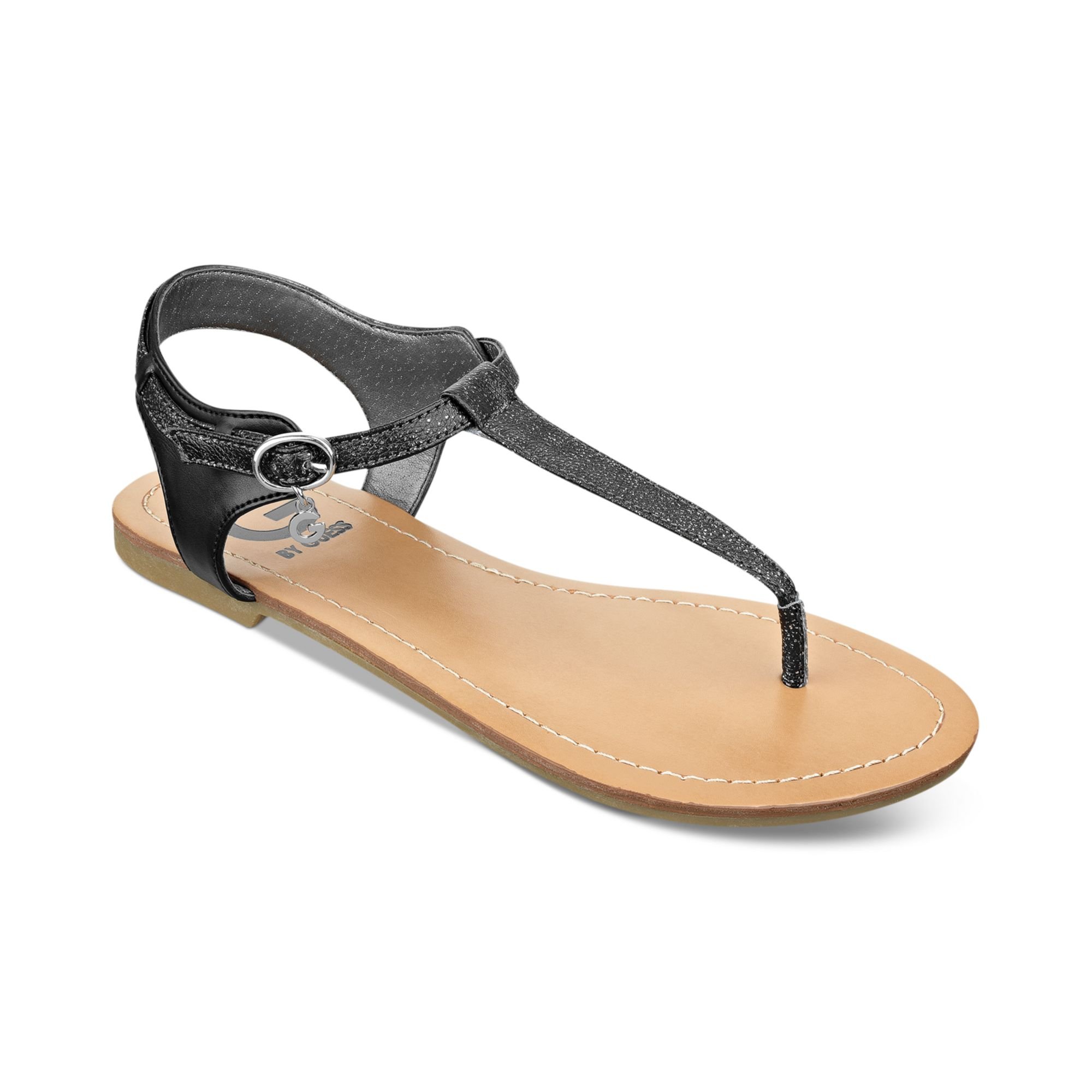 black thin strap flat sandals