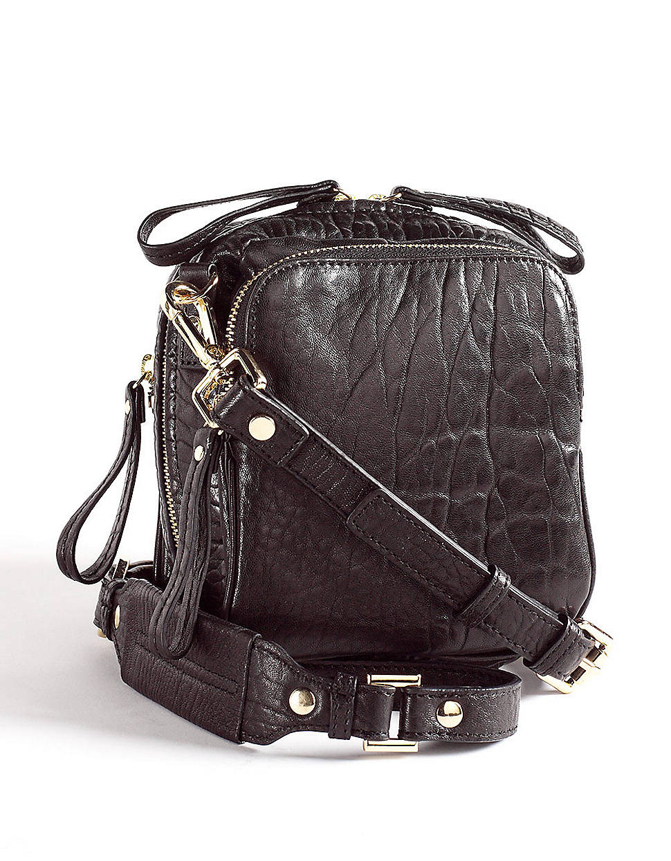 Kenneth Cole Square Biz Leather Crossbody Bag in Black | Lyst