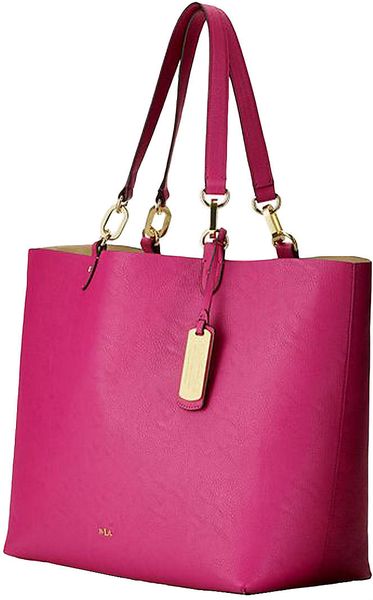 Lauren By Ralph Lauren Bembridge Faux Leather Tote Bag in Pink | Lyst