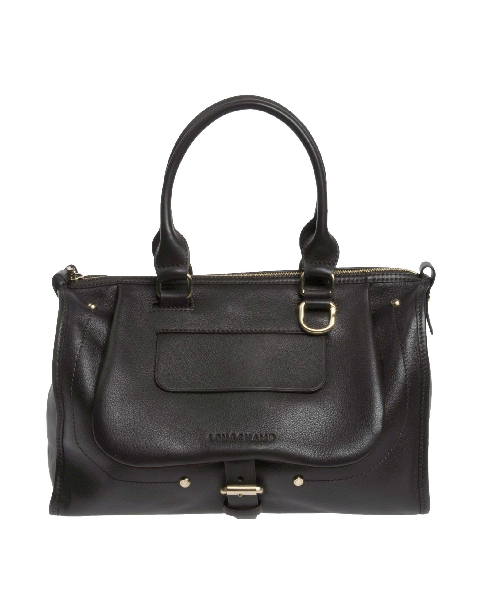 Longchamp Medium Leather Bag in Black (Dark brown) | Lyst
