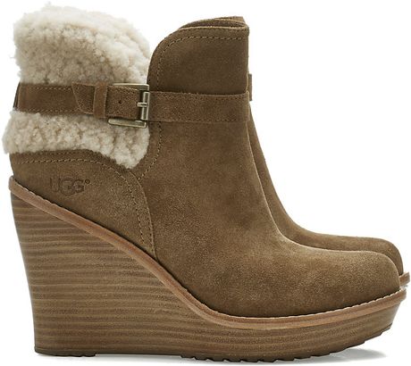 Ugg Anais Wedge Boot in Beige | Lyst