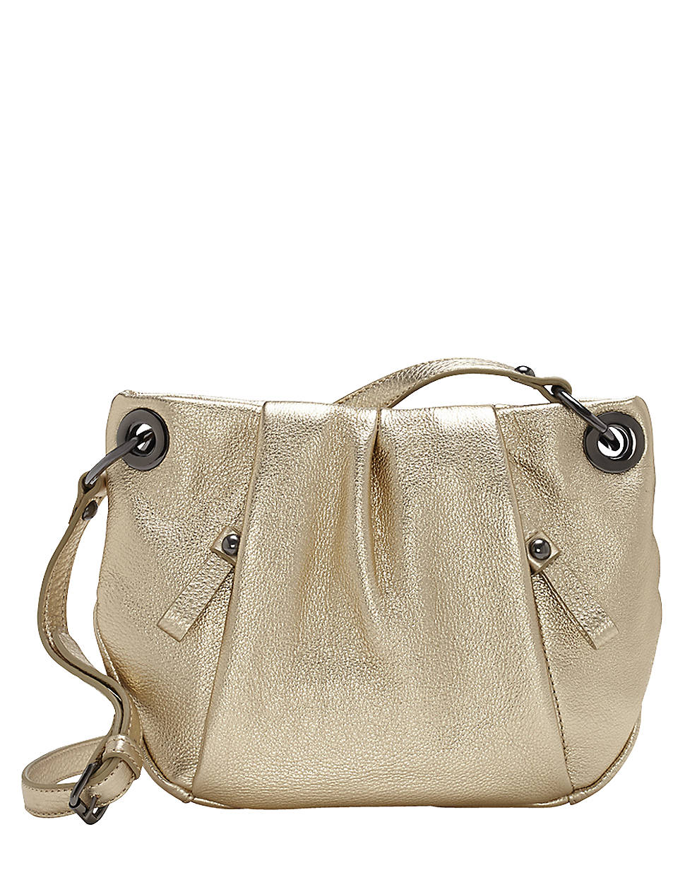 Vince Camuto Cristina Leather Crossbody Bag in Gold | Lyst