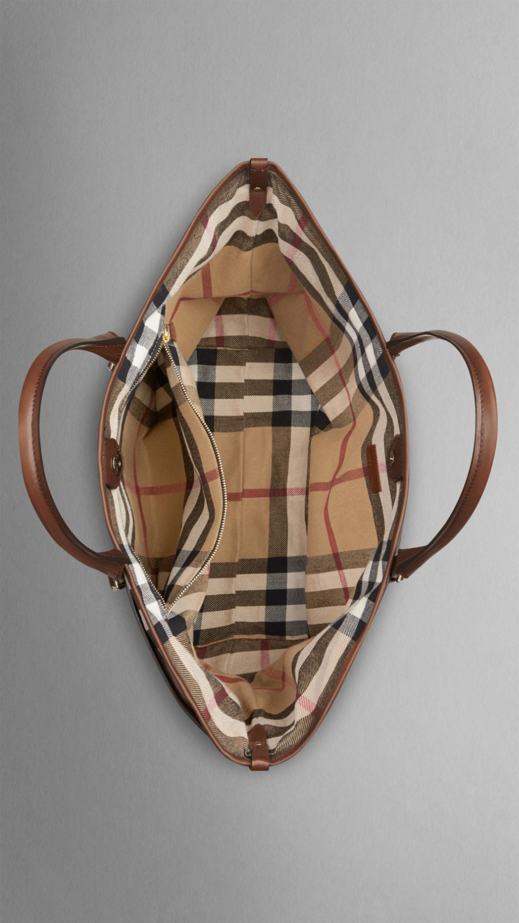 Lyst - Burberry Medium Leather And House Check Tote Bag in Brown