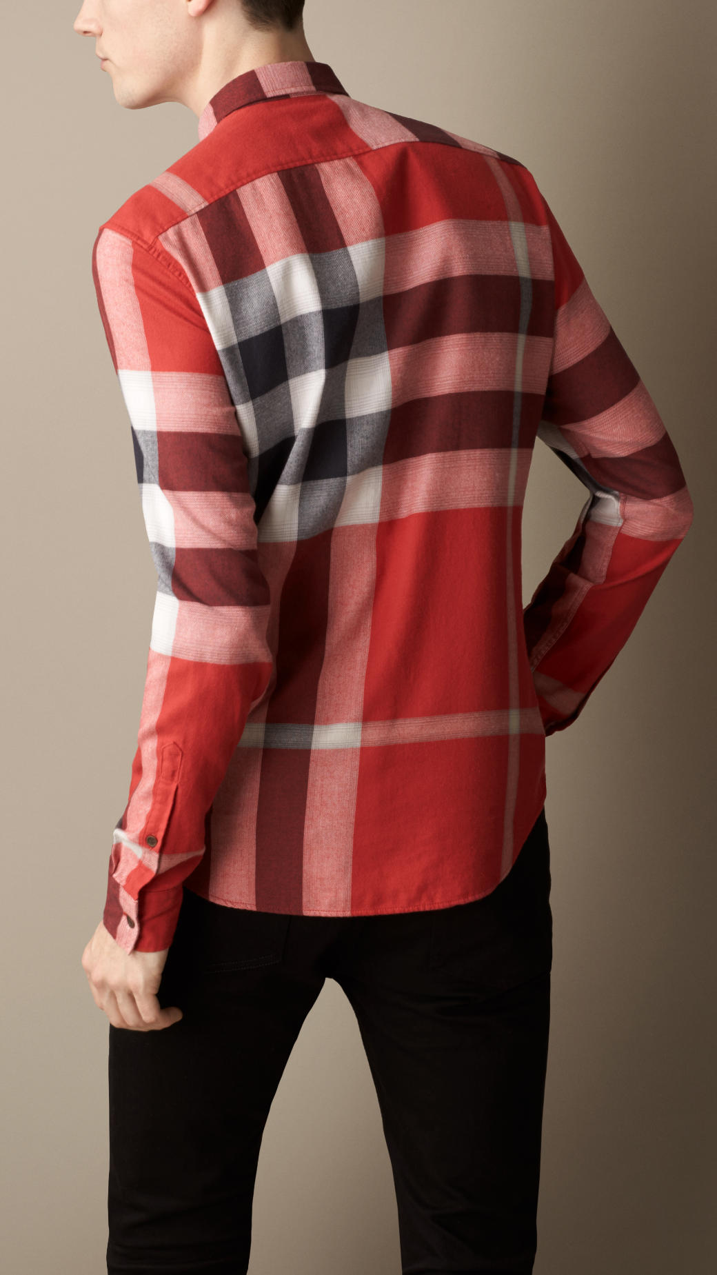 Burberry Exploded Check Flannel Shirt in Red for Men | Lyst