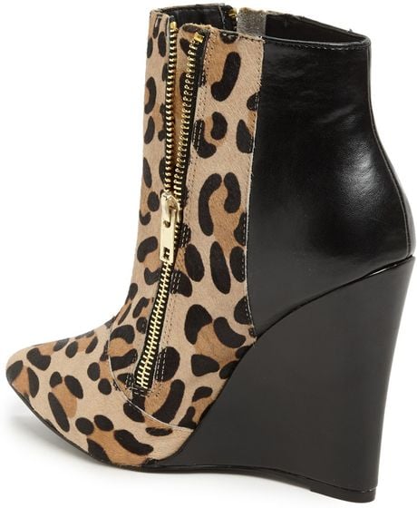 Steve Madden Daaring Wedge Boot in Animal (Leopard) | Lyst