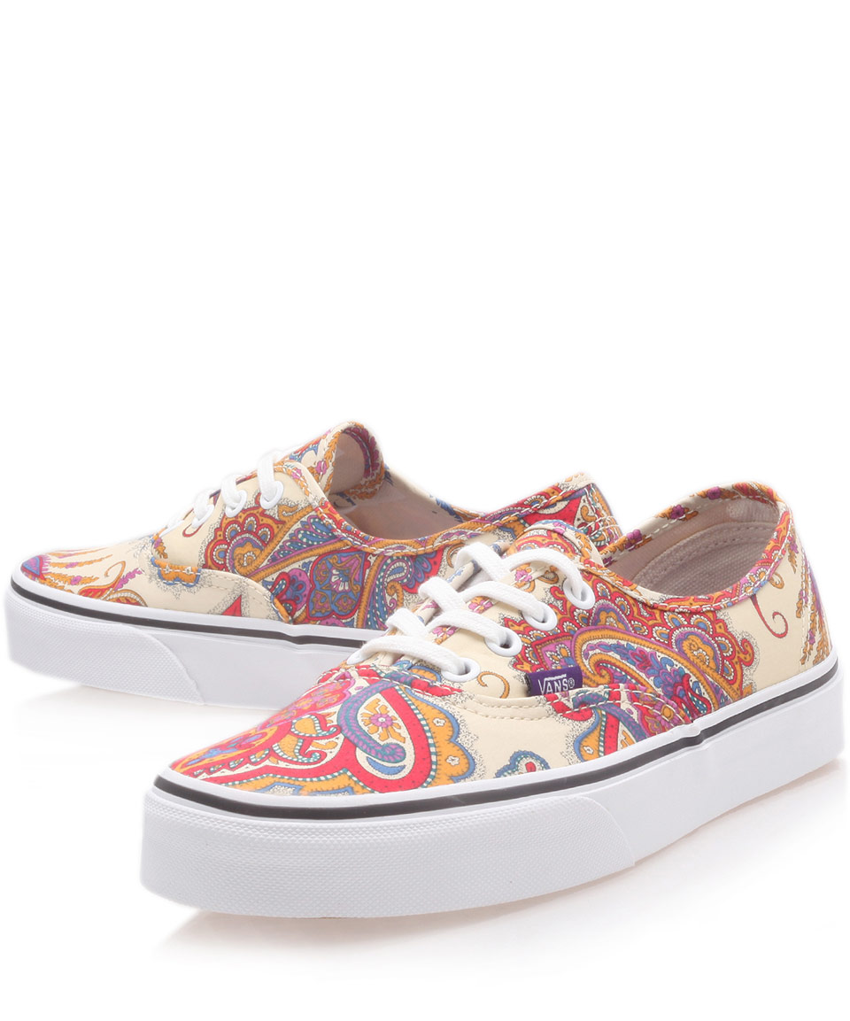 Lyst - Vans Cream Flower Paisley Liberty Print Authentic Trainers in ...