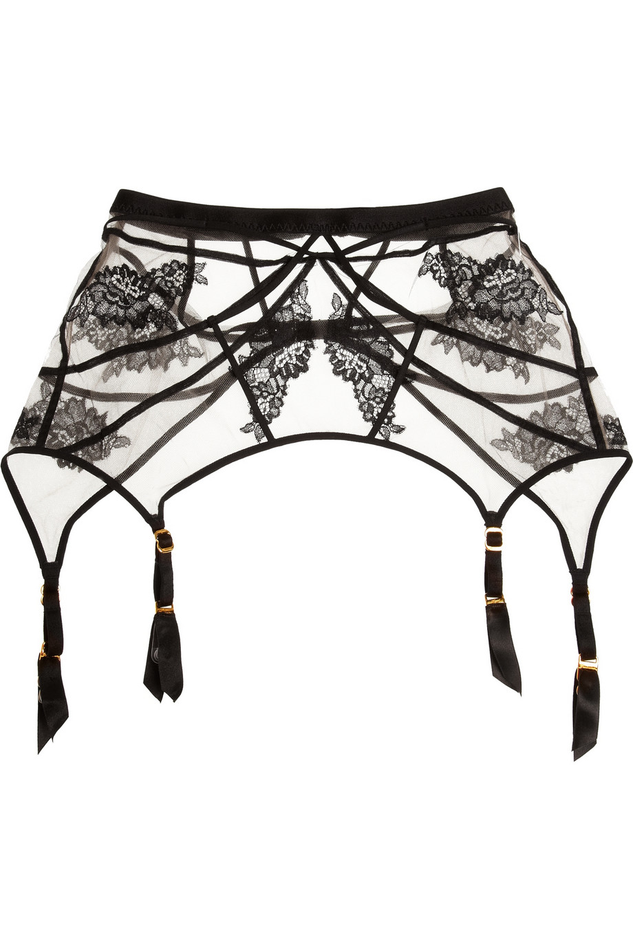 Lyst Agent Provocateur Demelza Laceappliquéd Tulle Suspender Belt In