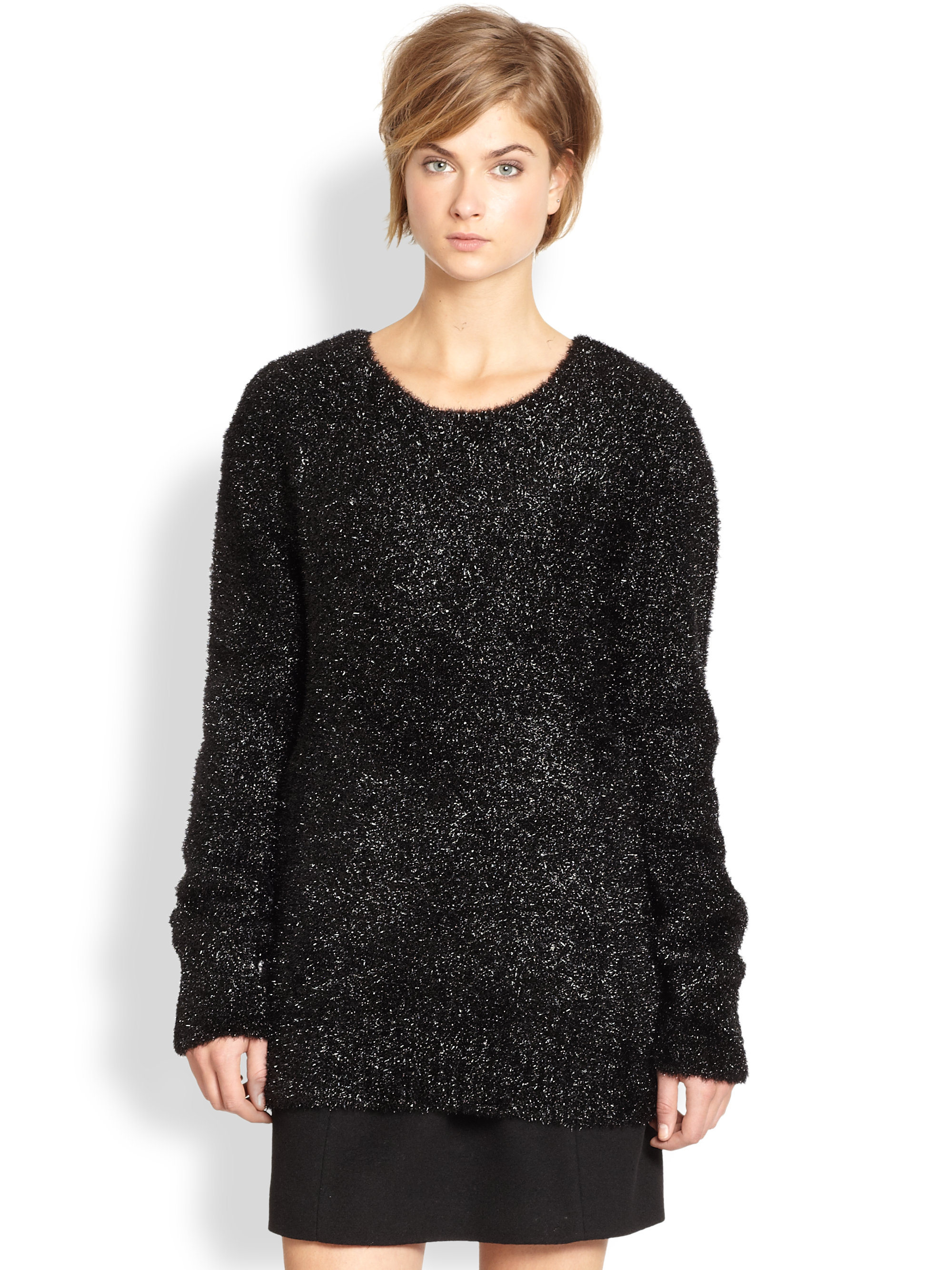 Carven Tinsel Sweater in Black | Lyst