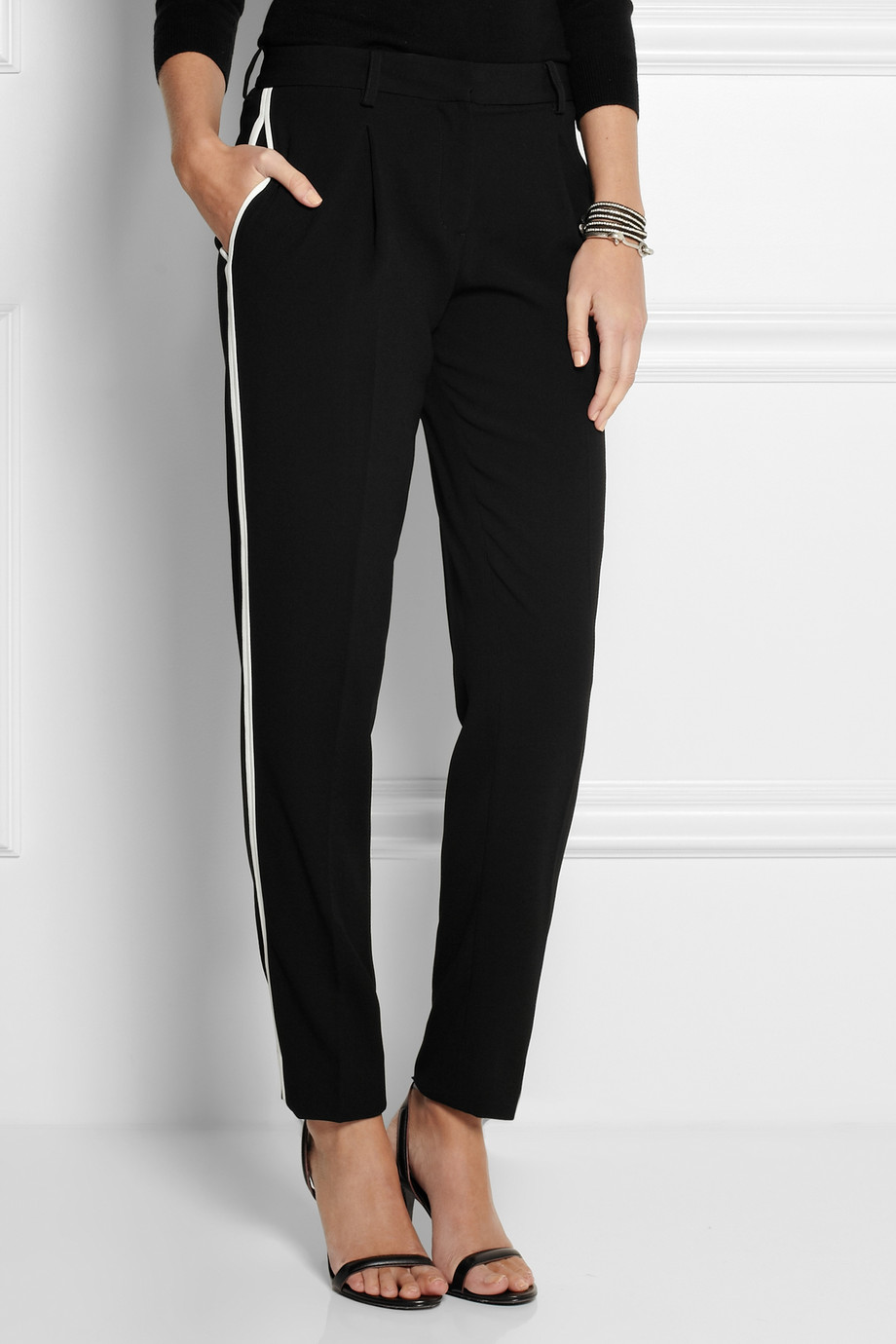 black crepe pants