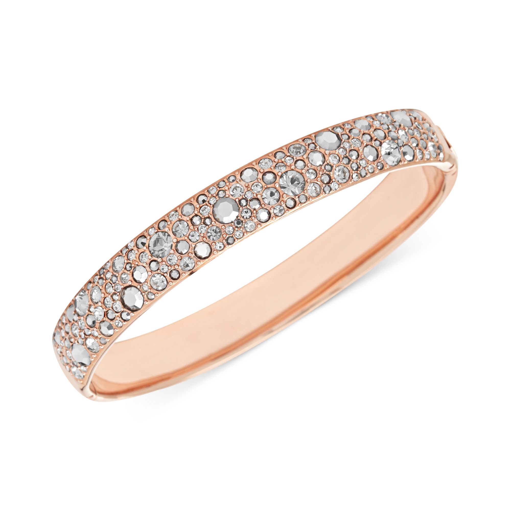 Fossil Rose Goldtone Crystal Pave Bangle Bracelet in Pink (NO COLOR) | Lyst