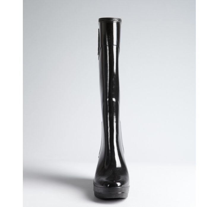 wedge heel rain boots