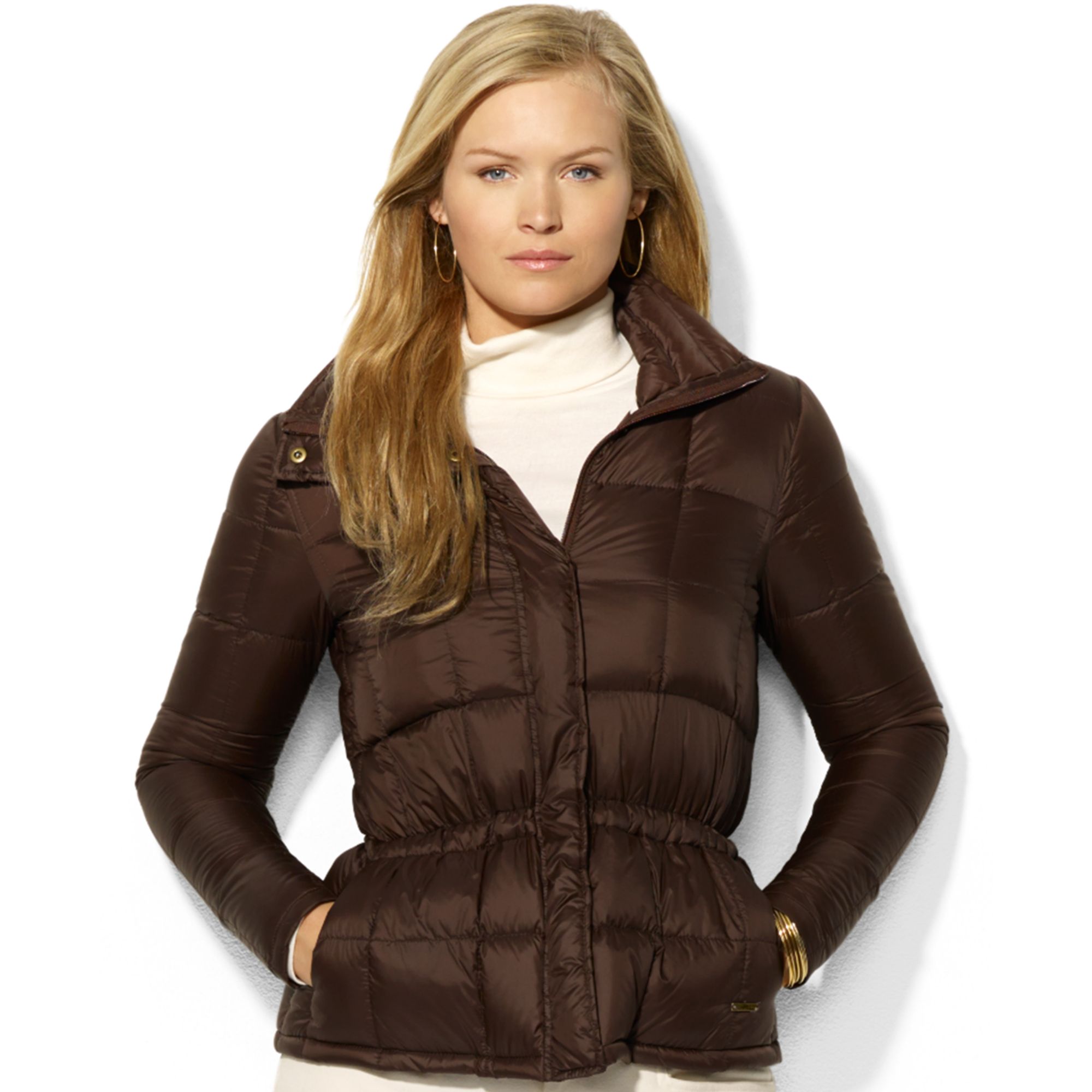 Lauren by ralph lauren Plus Size Down-Filled Puffer Jacket in Brown | Lyst