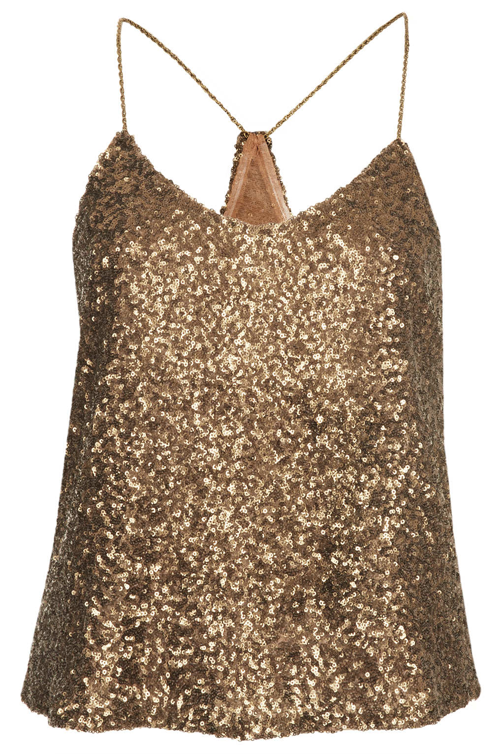 Topshop Clayton Sequin Vest Top By Goldie in Gold | Lyst