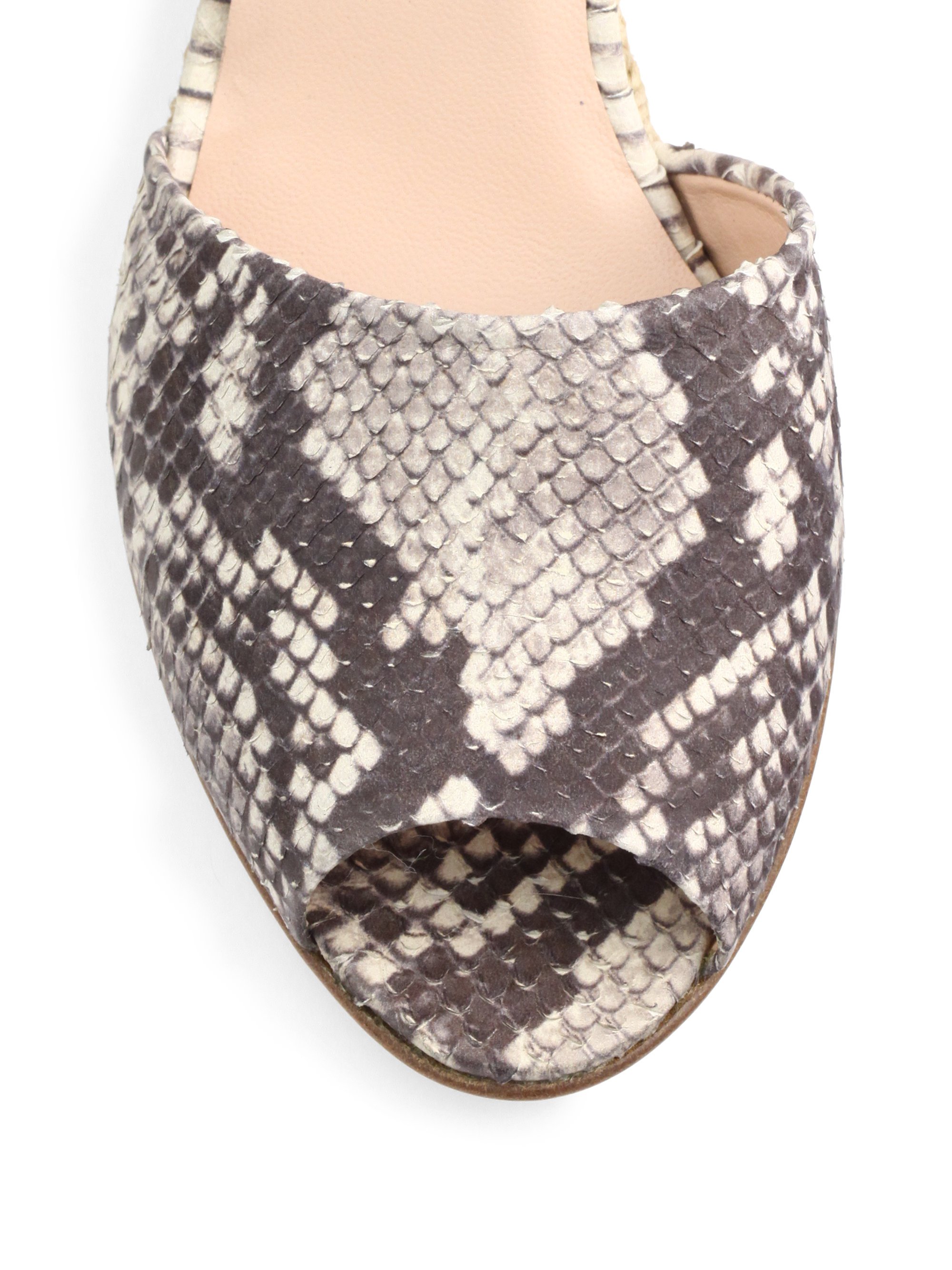 Stuart Weitzman Snakewaycool Snakeskin Espadrille Wedge Sandals in ...