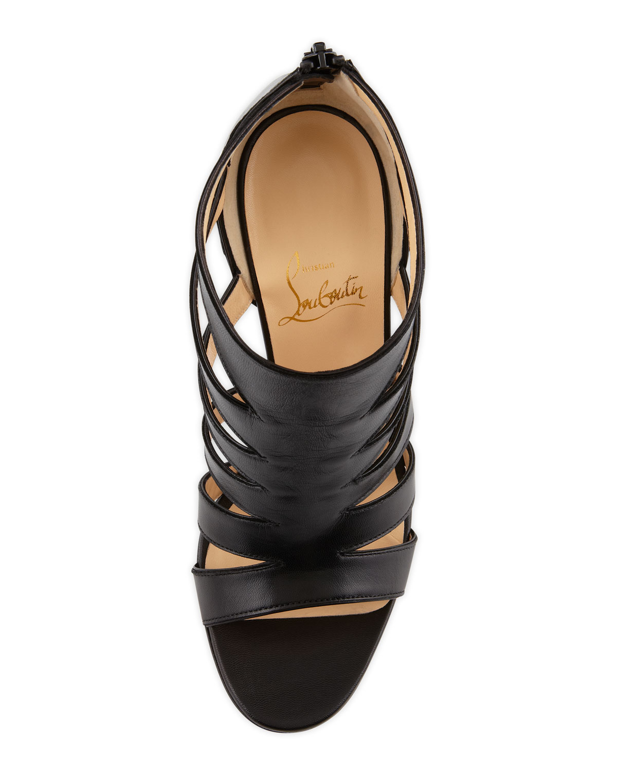 christian louboutin caged sandals Black suede | cosmetics digital ...