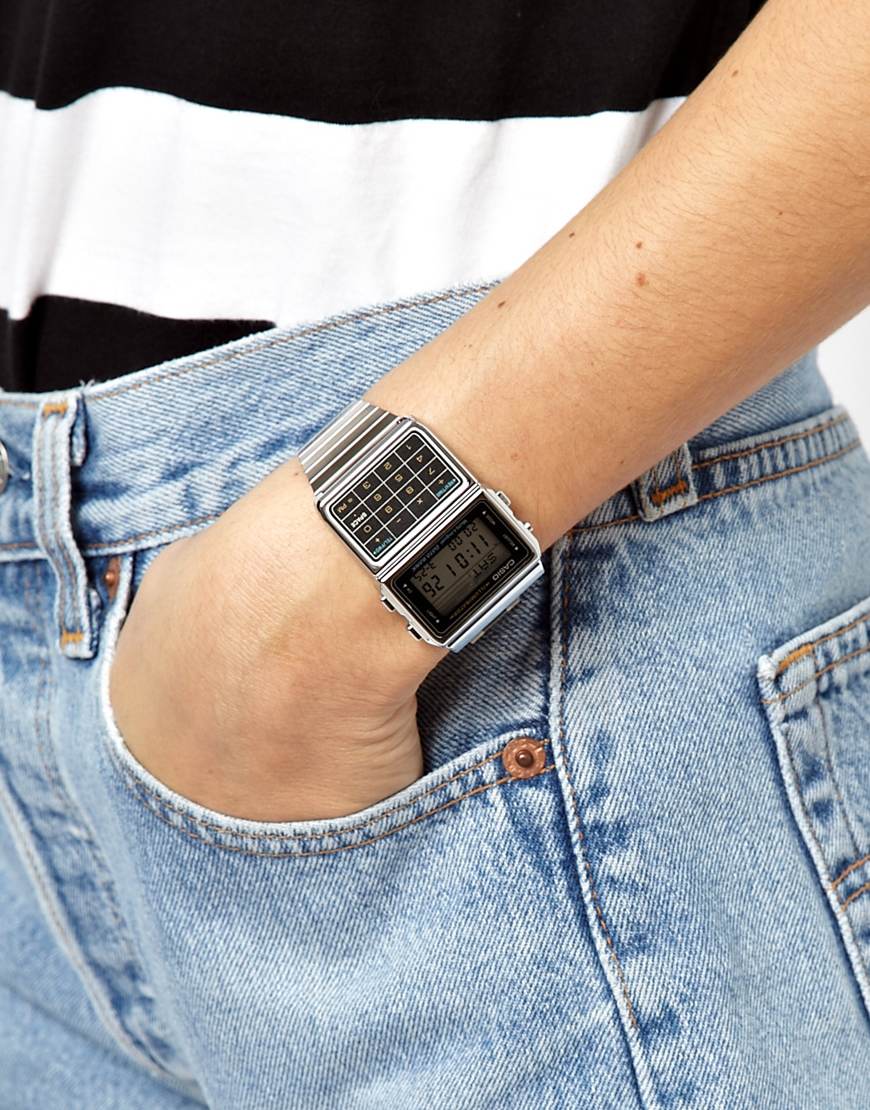 casio calculator watch silver