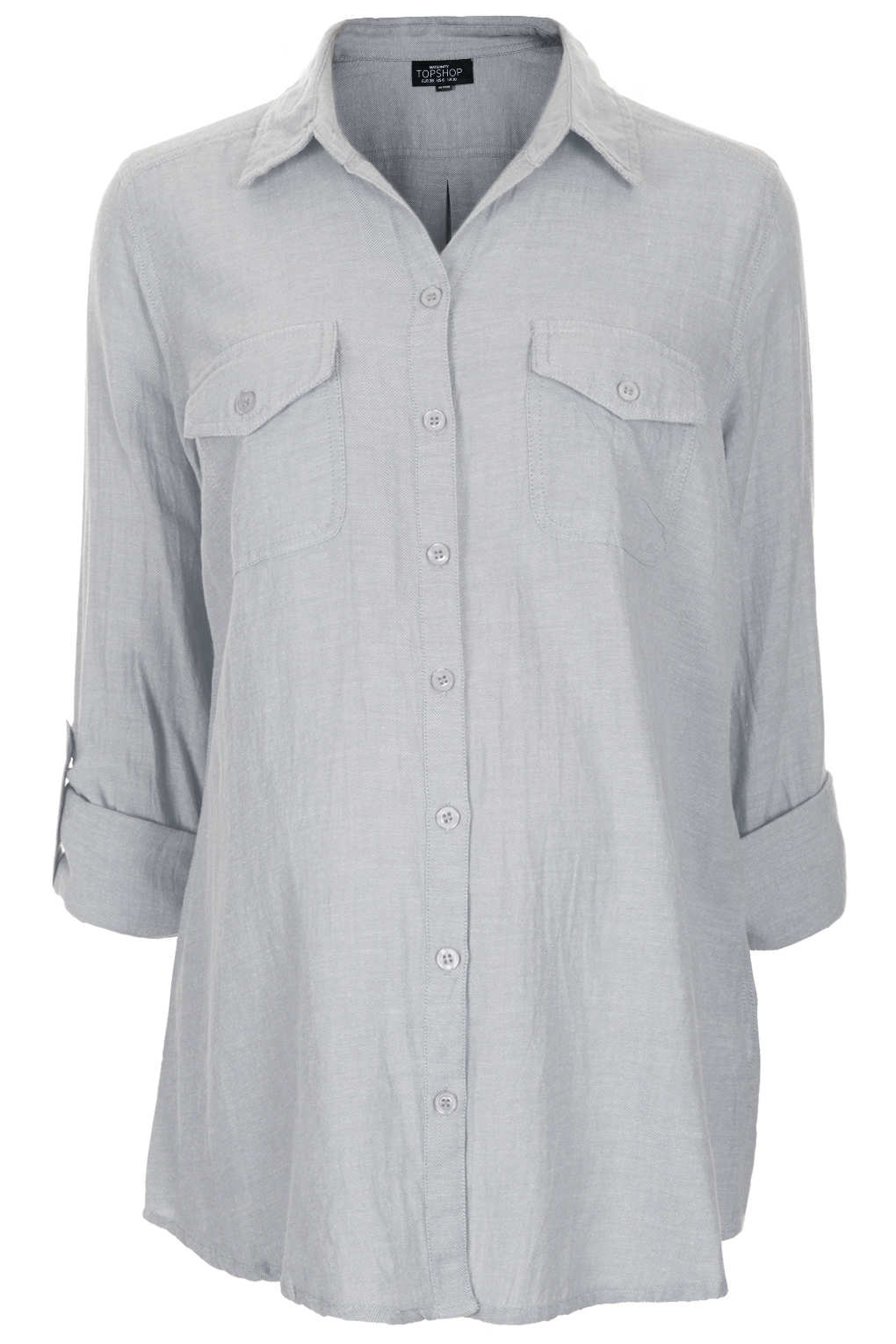 Lyst - Topshop Maternity Casual Chambray Shirt in Gray