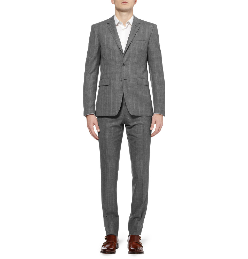 Burberry Prince Of Wales Check Slim-Fit Wool And Cashmere-Blend Suit in ...