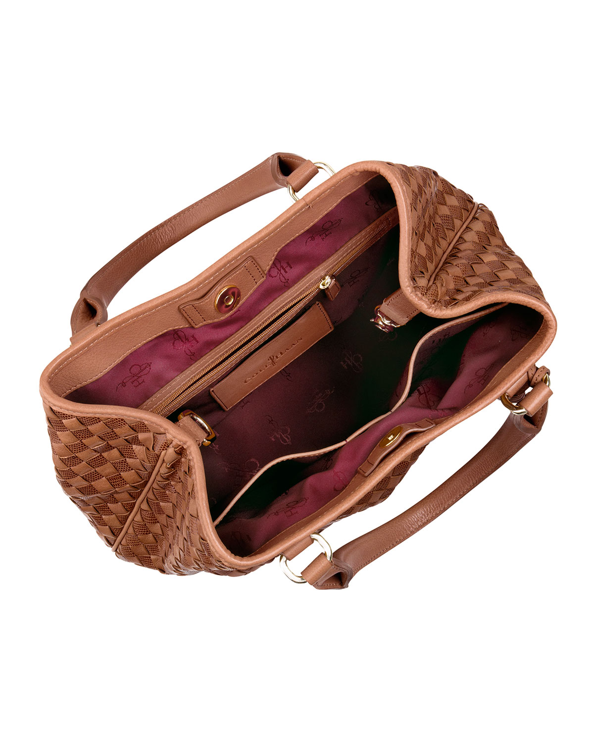 woven satchel bag with ring handle