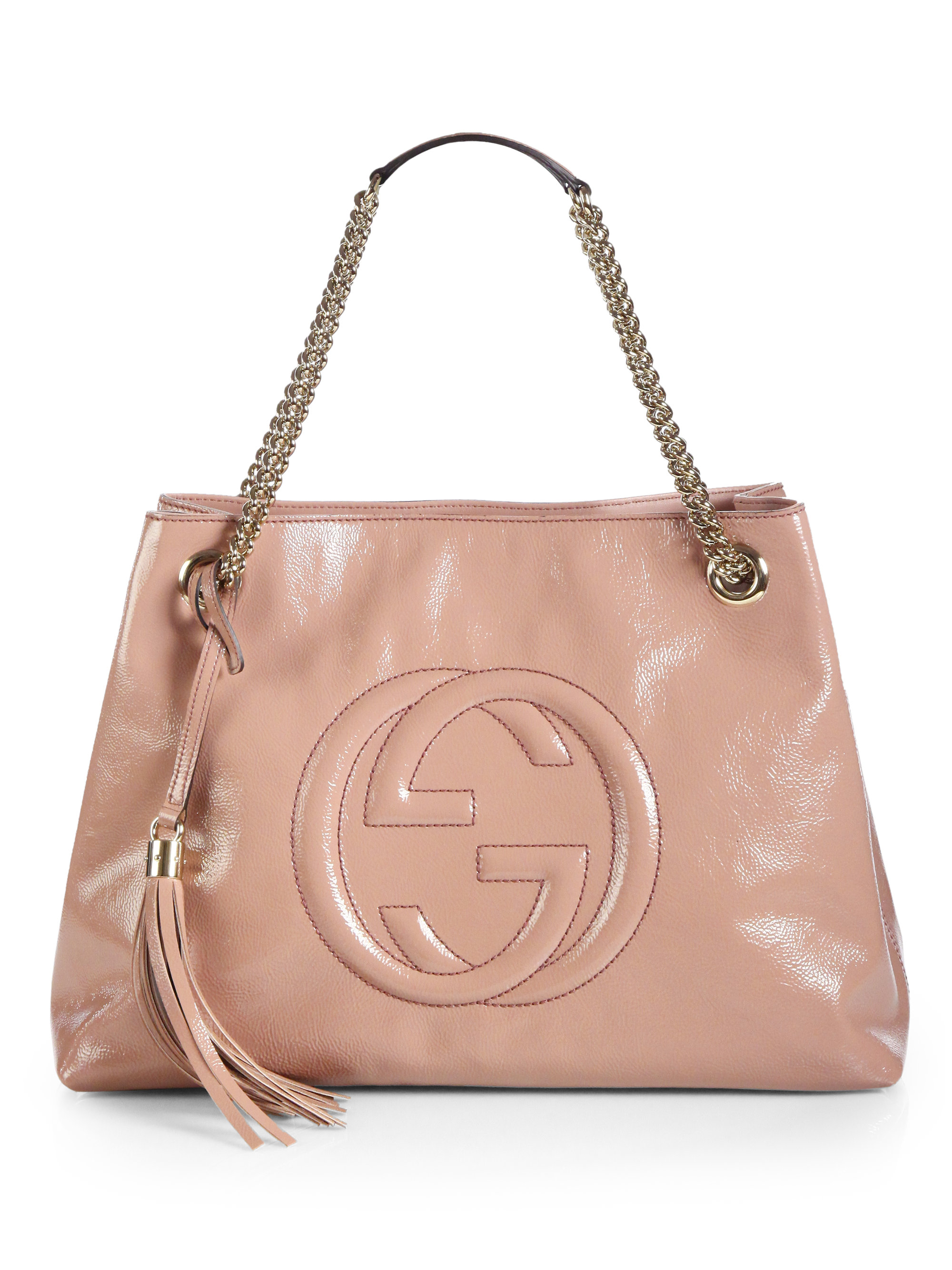 Lyst - Gucci Soho Patent Leather Shoulder Bag in Pink