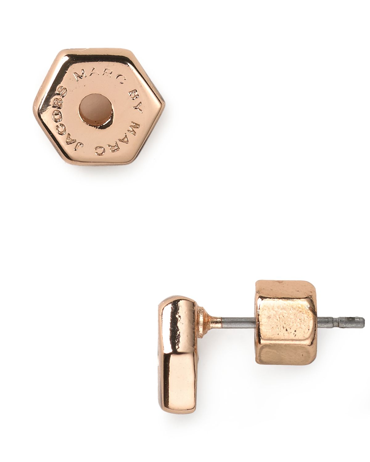 Lyst Marc By Jacobs Tiny Bolt Stud Earrings In Metallic Gallery